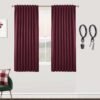 Blackout Curtains 96 Inches Long 2 Panel Set for Living Room,Black Out Room Darkening Thermal Pleated Back Tab Hooks Rings Pleat 8 FT Track Ceiling to Floor Length Curtains for Bedroom Window,Cream