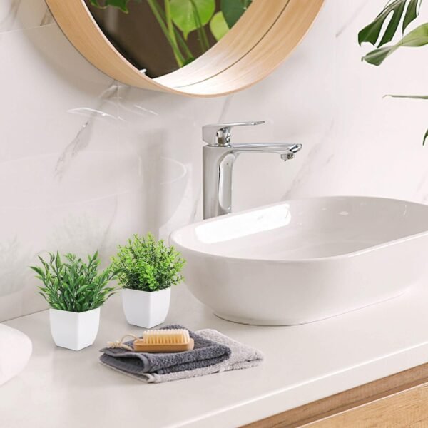 2 Packs Fake Plants Mini Artificial Greenery Potted Plants for Home Decor Indoor Office Table Room Farmhouse