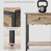 Bedside Table with Drawer, Side Table, End Table, for Bedroom, Office, Industrial, Camel Brown and Black ULET055B50