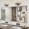 71zhQ7nBYAL._AC_SL1500.jpg 20x30 Silver Bathroom Mirror, Silver Wall Mirror for Vanity, Brushed Metal Framed Rectangle Mirror, Anti-Rust, Brushed Nickel,Shatterproof, Round Corners(Horizontally/Vertically)