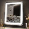 Makeup Vanity Mirror with Lights 15.2" Large LED Lighted Mirror, Hollywood Make Up Mirror with Lighting for Bedroom Tabletop, Smart Touch, Detachable 10X Magnification 360° Rotation, (White)