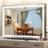 Vanity Mirror with Lights, 10"×12" LED Makeup Mirror, Lighted Makeup Mirror with Lights, Smart Touch Control Dimmable 3 Modes Light 360°Rotation White