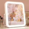 8"x10" Lighted Vanity Mirror, Makeup Mirror with Light, Dimmable Touch Screen, Portable Travel Mirror with U-Shaped Bracket, Cosmetic Mirror with Lights for Makeup Desk ＆ Dressing Room