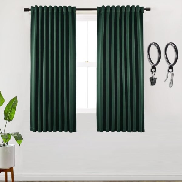 Blackout Curtains 96 Inches Long 2 Panel Set for Living Room,Black Out Room Darkening Thermal Pleated Back Tab Hooks Rings Pleat 8 FT Track Ceiling to Floor Length Curtains for Bedroom Window,Cream