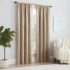 Modern Room Darkening Rod Pocket Window Curtain for Bedroom (1 Panel), 54 in x 54 in, Grey