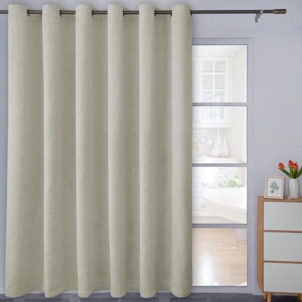 816GmPnANJL._AC_SL1500.jpg Linen Textured 100% Blackout Curtain 100x96 Inch Extra Wide Patio Sliding Door Curtain Solid Thermal Insulated Room Curtain for Bedroom, Living Room (1 Panel, White)
