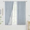 Chambray Blue Full Blackout Curtains 84 inch for Bedroom Living Room Darkening Soundproof Window Panels Thermal Insulated Rod Pocket Back Tab Grayish Blue Drapes 2 Panels 50" Wx84 L