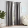 Modern Room Darkening Rod Pocket Window Curtain for Bedroom (1 Panel), 54 in x 54 in, Grey