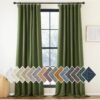 Faux Linen Curtains 90 inches Long for Doorway, Pinch Pleated Thick Room Darkening Window Treatments Noise Reducing Privacy for Living Room/Bedroom, Natural, W34 x L90, 2 Panels
