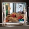 Vanity Mirror with Lights, 10"×12" LED Makeup Mirror, Lighted Makeup Mirror with Lights, Smart Touch Control Dimmable 3 Modes Light 360°Rotation White