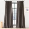 Faux Linen Curtains 90 inches Long for Doorway, Pinch Pleated Thick Room Darkening Window Treatments Noise Reducing Privacy for Living Room/Bedroom, Natural, W34 x L90, 2 Panels