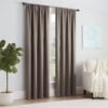 Modern Room Darkening Rod Pocket Window Curtain for Bedroom (1 Panel), 54 in x 54 in, Grey