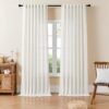 Linen Curtains for Living Room,Semi-Sheer Curtains 90 Inches Long,Living Room Curtains 2 Panel Sets,Cream Curtains Pinch Pleated Curtains & Drapes(W52 x L90 Inch, Linen)