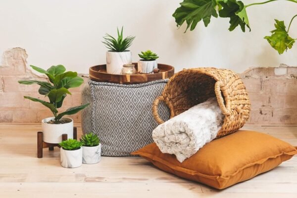 Artificial Plant for Desk Decor | 15.5" Fake Plant with Stand | Faux Plant Indoor | Desktop Plant | Fiddle Leaf Faux Plant for Tabletop | Small Artificial Plant Indoor