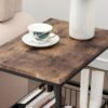 Tall Side End Table,Nightstands Shelf Storage Organizer with Versatile Metal Basket for Telephone Entryway/Living Room/Bedroom/Kitchen,31" H, 1 Set, Rustic Brown