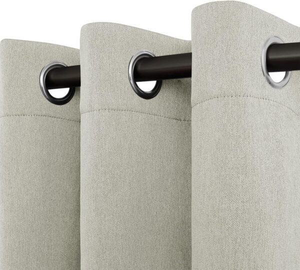 81SJesReSbL._AC_SL1500.jpg Linen Textured 100% Blackout Curtain 100x96 Inch Extra Wide Patio Sliding Door Curtain Solid Thermal Insulated Room Curtain for Bedroom, Living Room (1 Panel, White)