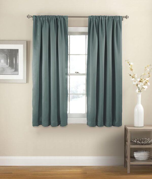 Modern Room Darkening Rod Pocket Window Curtain for Bedroom (1 Panel), 54 in x 54 in, Grey