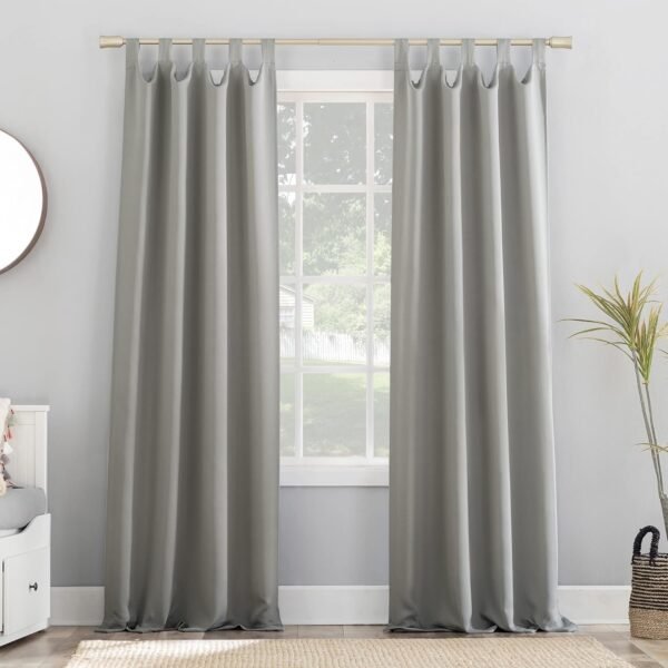 Energy Saving Blackout Tab Top Curtain Panel, 40" x 84", Blush Pink