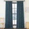 Faux Linen Curtains 90 inches Long for Doorway, Pinch Pleated Thick Room Darkening Window Treatments Noise Reducing Privacy for Living Room/Bedroom, Natural, W34 x L90, 2 Panels