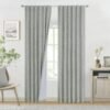 Chambray Blue Full Blackout Curtains 84 inch for Bedroom Living Room Darkening Soundproof Window Panels Thermal Insulated Rod Pocket Back Tab Grayish Blue Drapes 2 Panels 50" Wx84 L
