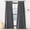 Faux Linen Curtains 90 inches Long for Doorway, Pinch Pleated Thick Room Darkening Window Treatments Noise Reducing Privacy for Living Room/Bedroom, Natural, W34 x L90, 2 Panels