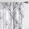 Tree Print Yellow Grey and White Curtains for Living Room Windows - Linen Textured Grommet Branches Pattern Window Treatment Set for Bedroom - 50" W x 96" L - (2 Panels)