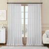 Pleated Linen Curtains 96 Inches Long for Living Room 2 Panel Set, Semi Sheer Pinch Pleat Back Tab Drapes with Hooks Neutral Boho Light Filtering Curtain for Bedroom Window 8 Ft W38xL96