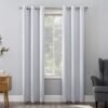 Energy Saving Blackout Grommet Curtain Panel, 40" x 84", Dove White 2 Count (Pack of 1)