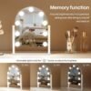 Makeup Mirror with Lights, Vanity Mirror with Lights, Lighted Makeup Mirror, 3 Color Modes, Dimmable Light,360° Rotation