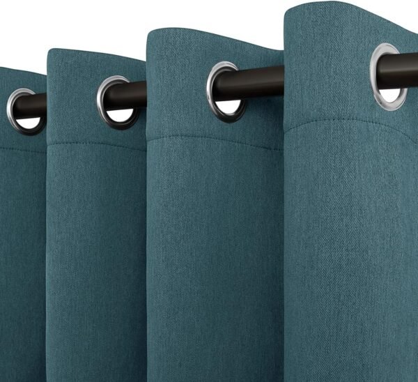 81pD4K4N6RL._AC_SL1500.jpg Linen Textured 100% Blackout Curtain 100x96 Inch Extra Wide Patio Sliding Door Curtain Solid Thermal Insulated Room Curtain for Bedroom, Living Room (1 Panel, White)