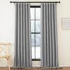 Faux Linen Curtains 90 inches Long for Doorway, Pinch Pleated Thick Room Darkening Window Treatments Noise Reducing Privacy for Living Room/Bedroom, Natural, W34 x L90, 2 Panels