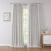 Linen Blended Pinch Pleated Drapes,Blackout and Thermal Insulated Noise Reducing Pleated Curtains for Bedroom Nursery,Backtab 108 Inches with 9 Hooks,40"x108", 1 Panel,Natural Beige