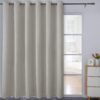 81qysDeVtkL._AC_SL1500.jpg Linen Textured 100% Blackout Curtain 100x96 Inch Extra Wide Patio Sliding Door Curtain Solid Thermal Insulated Room Curtain for Bedroom, Living Room (1 Panel, White)