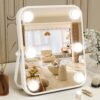 8"x10" Lighted Vanity Mirror, Makeup Mirror with Light, Dimmable Touch Screen, Portable Travel Mirror with U-Shaped Bracket, Cosmetic Mirror with Lights for Makeup Desk ＆ Dressing Room