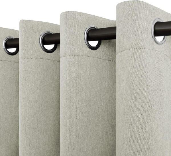 81yg-J7sPNL._AC_SL1500.jpg Linen Textured 100% Blackout Curtain 100x96 Inch Extra Wide Patio Sliding Door Curtain Solid Thermal Insulated Room Curtain for Bedroom, Living Room (1 Panel, White)