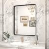 81zxgrrUjpL._AC_SL1500.jpg 20x30 Silver Bathroom Mirror, Silver Wall Mirror for Vanity, Brushed Metal Framed Rectangle Mirror, Anti-Rust, Brushed Nickel,Shatterproof, Round Corners(Horizontally/Vertically)