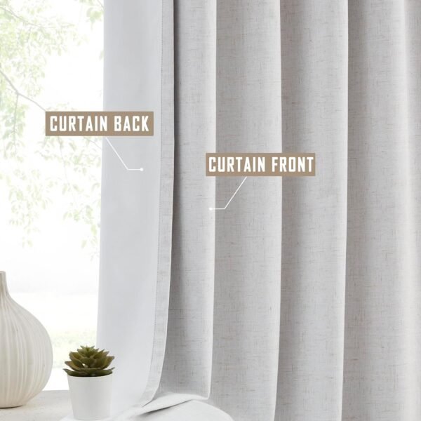 Linen Blended Pinch Pleated Drapes,Blackout and Thermal Insulated Noise Reducing Pleated Curtains for Bedroom Nursery,Backtab 108 Inches with 9 Hooks,40"x108", 1 Panel,Natural Beige