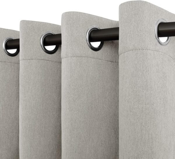 9161L8KcN5L._AC_SL1500.jpg Linen Textured 100% Blackout Curtain 100x96 Inch Extra Wide Patio Sliding Door Curtain Solid Thermal Insulated Room Curtain for Bedroom, Living Room (1 Panel, White)