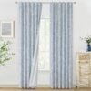 Chambray Blue Full Blackout Curtains 84 inch for Bedroom Living Room Darkening Soundproof Window Panels Thermal Insulated Rod Pocket Back Tab Grayish Blue Drapes 2 Panels 50" Wx84 L