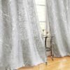 Tree Print Yellow Grey and White Curtains for Living Room Windows - Linen Textured Grommet Branches Pattern Window Treatment Set for Bedroom - 50" W x 96" L - (2 Panels)