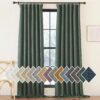Faux Linen Curtains 90 inches Long for Doorway, Pinch Pleated Thick Room Darkening Window Treatments Noise Reducing Privacy for Living Room/Bedroom, Natural, W34 x L90, 2 Panels