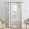 Leaf Print Semi-Sheer Grommet Curtain Panel, 40" x 84, White