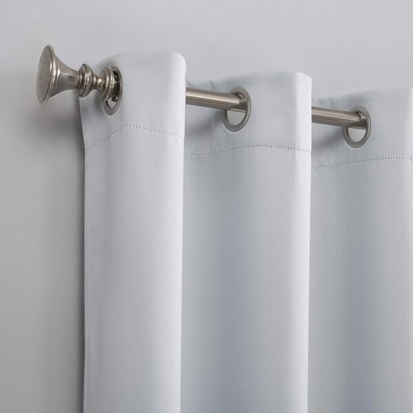 Energy Saving Blackout Grommet Curtain Panel, 40" x 84", Dove White 2 Count (Pack of 1)