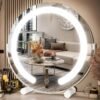 91kNOtpQ5jL._AC_SL1500.jpg Vanity Mirror with Lights, 17x13 inch LED Lighted Makeup Mirror, Large Makeup Mirror with Lights, Touch Sensor with 3-Color Lighting, Dimmable for Vanity Desk Tabletop, Bedroom