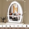 91mmS-x4mKL._AC_SL1500.jpg Vanity Mirror with Lights, 17x13 inch LED Lighted Makeup Mirror, Large Makeup Mirror with Lights, Touch Sensor with 3-Color Lighting, Dimmable for Vanity Desk Tabletop, Bedroom