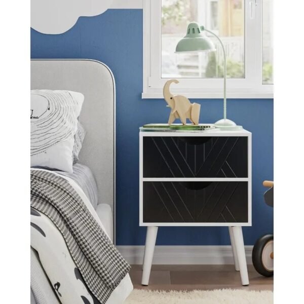 A small bedside table with two drawers, white bedside table, suitable for bedrooms and living rooms