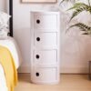 Bedroom  Round Mobile Nightstands Nordic Storage Cabinet Mini Bedside Table Storage Rack Night Table Furniture Home Accessories
