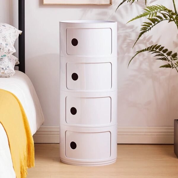 Bedroom  Round Mobile Nightstands Nordic Storage Cabinet Mini Bedside Table Storage Rack Night Table Furniture Home Accessories