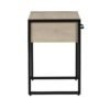 Industrial Bedroom Nightstand, 1 Drawer, Beige Oak
