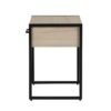 Industrial Bedroom Nightstand, 1 Drawer, Beige Oak